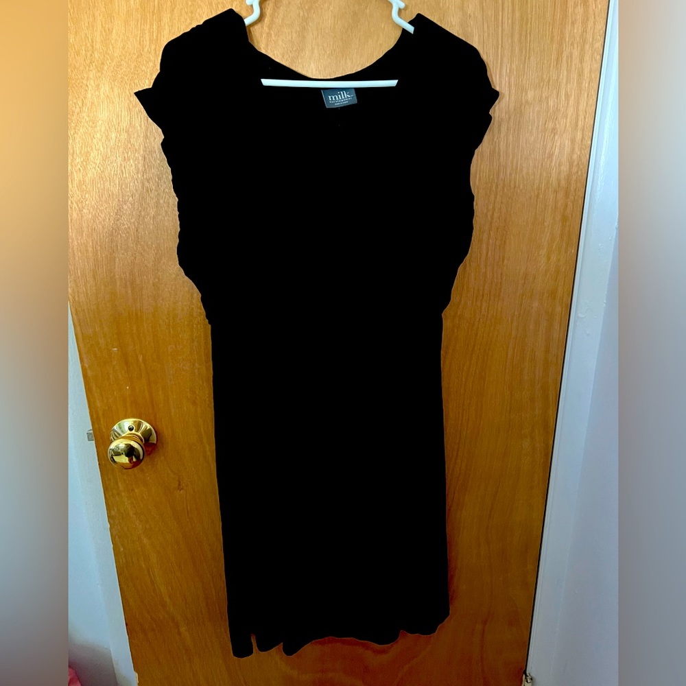 Milk nursingwear black maternity dress